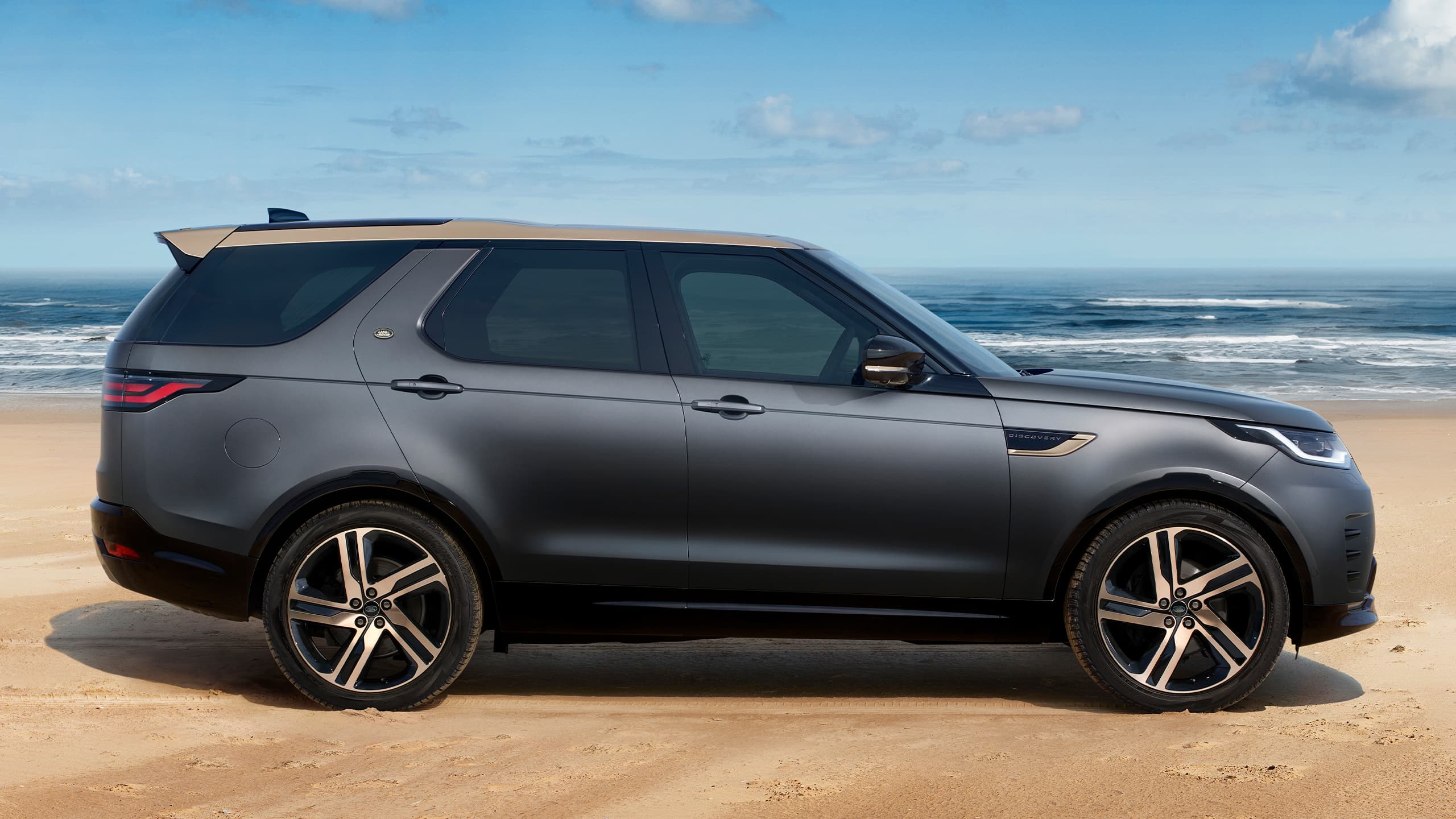 Discovery parked on seashore